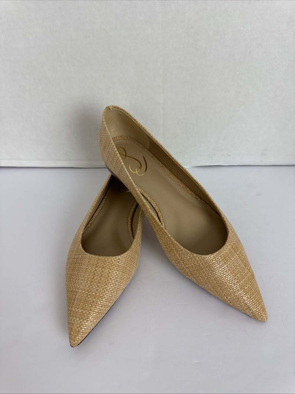 Sam Edelman Women's Wanda Pointed Toe Woven Raffia Flats